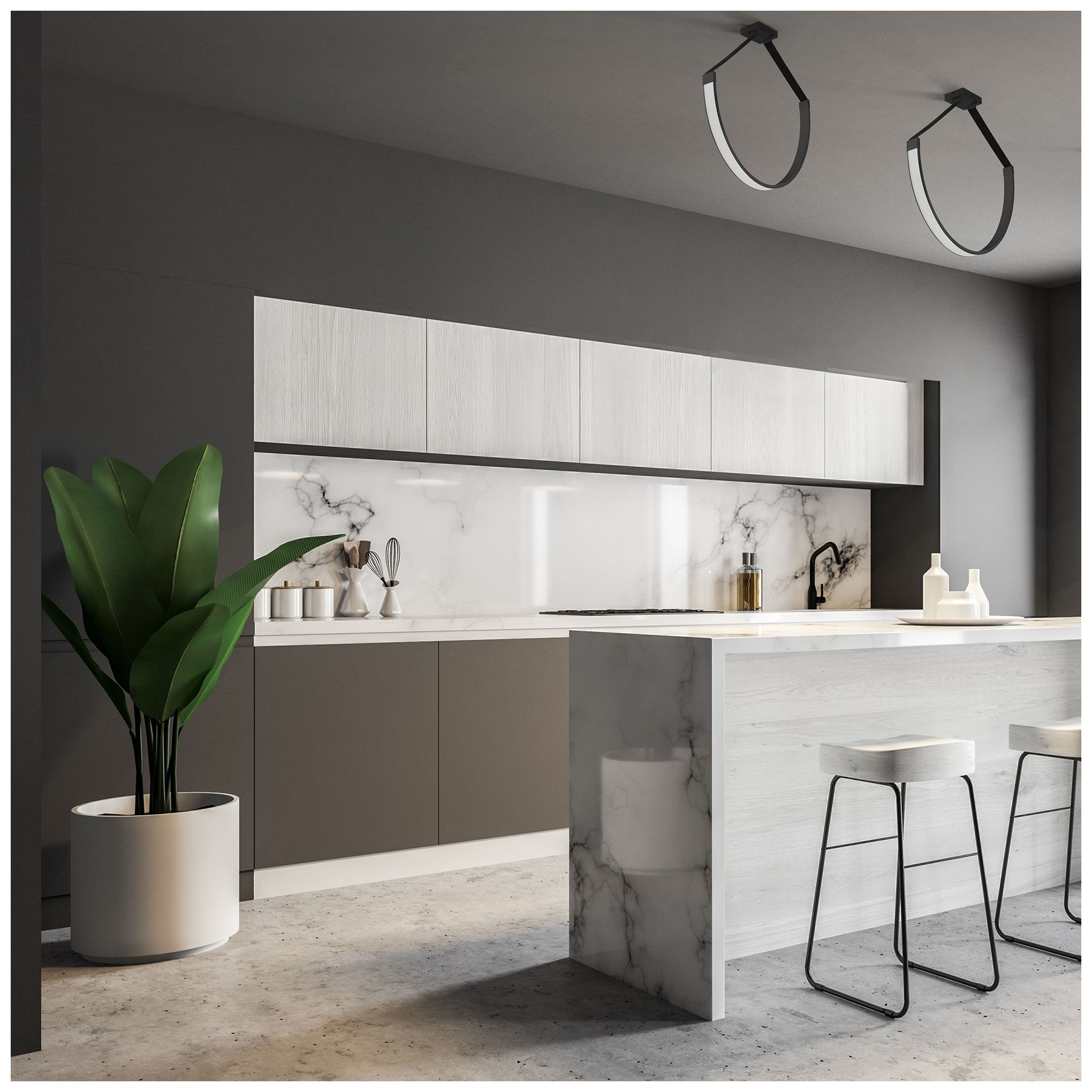 Image 4 Regan 40" Wide Matte Black 50W LED Pendant more views