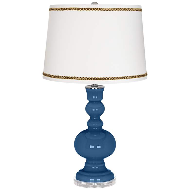 Image 1 Regatta Blue Apothecary Table Lamp with Twist Scroll Trim