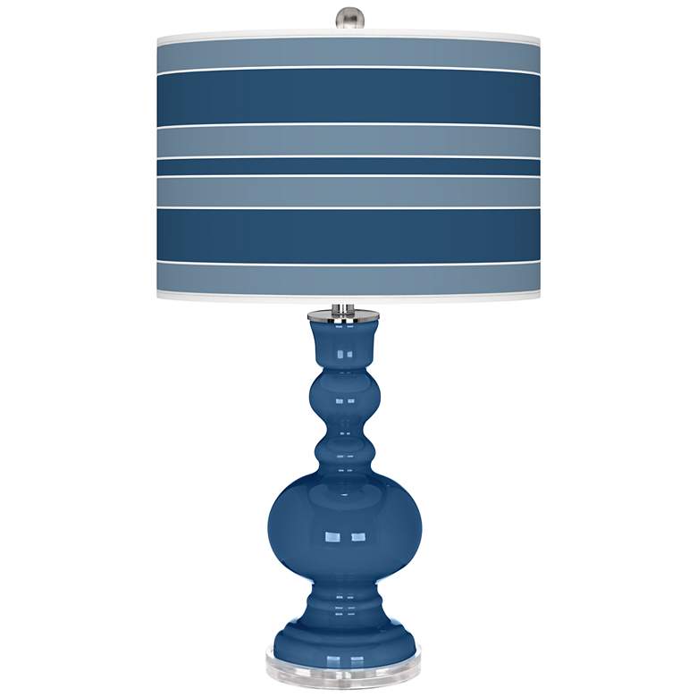 Image 1 Regatta Blue Bold Stripe Apothecary Table Lamp