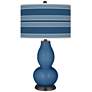 Regatta Blue Bold Stripe Double Gourd Table Lamp