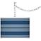 Regatta Blue Bold Stripe Giclee Glow Plug-In Swag Pendant