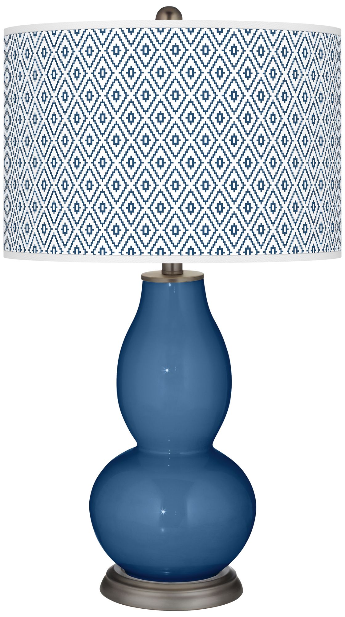Image Regatta Blue Diamonds Double Gourd Table Lamp