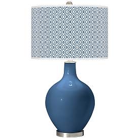 Image1 of Regatta Blue Diamonds Ovo Table Lamp