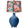 Regatta Blue Floral Digital Print Shade Ovo Table Lamp