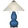 Regatta Blue Fulton Table Lamp with Fluted Glass Shade