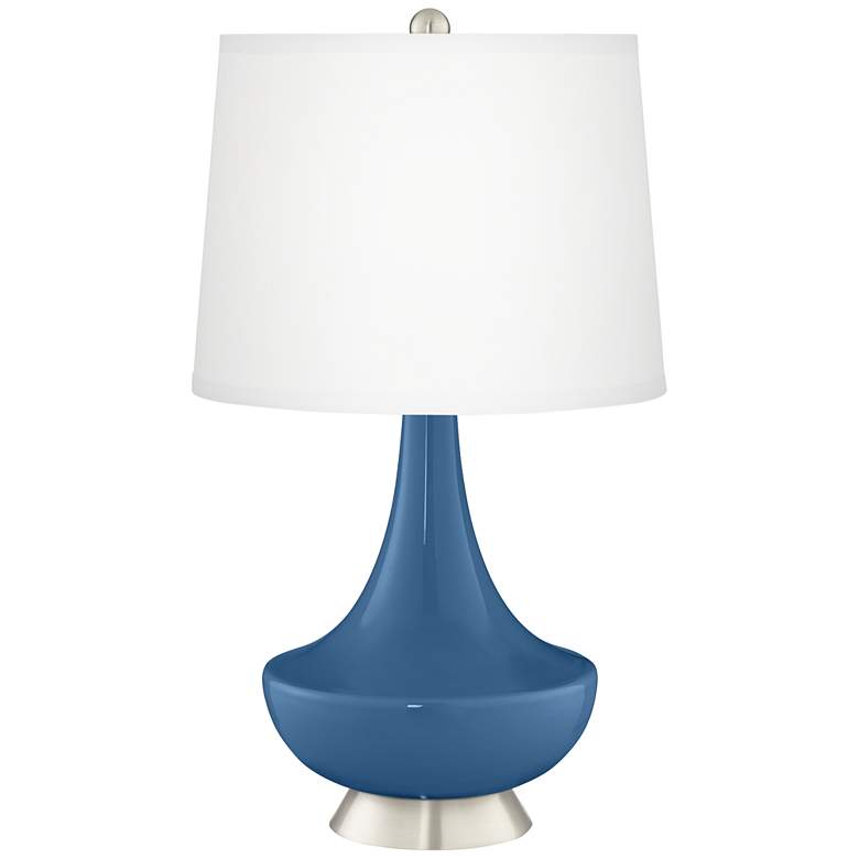 Image 2 Regatta Blue Gillan Glass Table Lamp