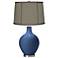 Regatta Blue Gray Dupioni Silk Shade Ovo Table Lamp