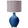 Regatta Blue Gray Pleated Drum Shade Ovo Table Lamp