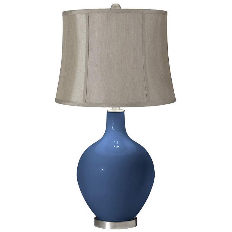 Image 1 Regatta Blue Gray Shade Ovo Table Lamp
