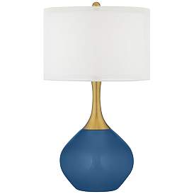 Image1 of Regatta Blue Nickki Brass Modern Luxe Table Lamp