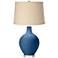 Regatta Blue Oatmeal Linen Shade Ovo Table Lamp