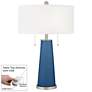 Regatta Blue Peggy Glass Table Lamp With Dimmer