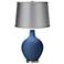 Regatta Blue - Satin Light Gray Shade Ovo Table Lamp