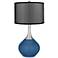 Regatta Blue Spencer Table Lamp with Organza Black Shade