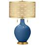 Regatta Blue Toby Brass Metal Shade Table Lamp