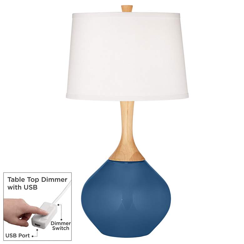 Image 1 Regatta Blue Wexler Table Lamp with Dimmer