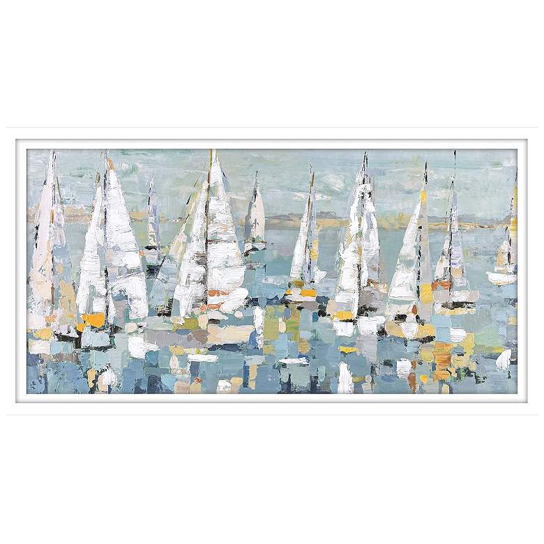 Image 2 Regatta Party 51"W x 27"H Framed Art