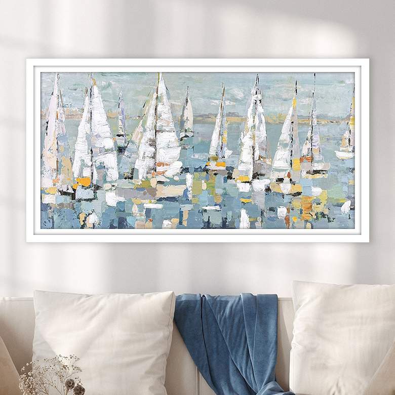 Image 1 Regatta Party 51"W x 27"H Framed Art