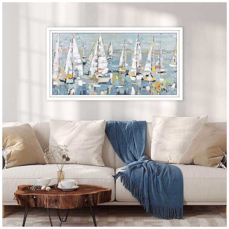 Image 5 Regatta Party 51"W x 27"H Framed Art more views