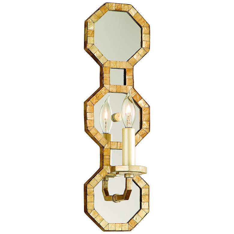 Image 1 Regatta Silver Leaf Mosaic 16 1/4" High Corbett Wall Sconce