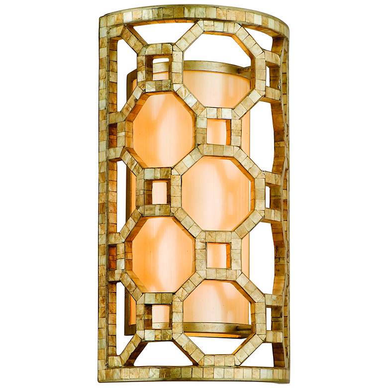 Image 1 Regatta Silver Leaf Mosaic 17 3/4" High Corbett Wall Sconce