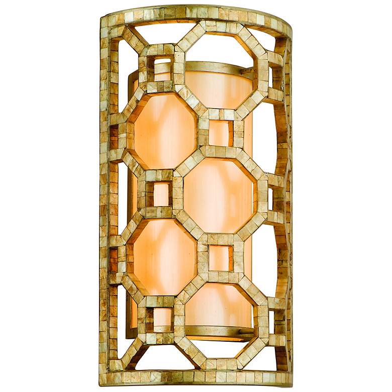 Image 1 Regatta Silver Leaf Mosaic 17 3/4 inch High Corbett Wall Sconce