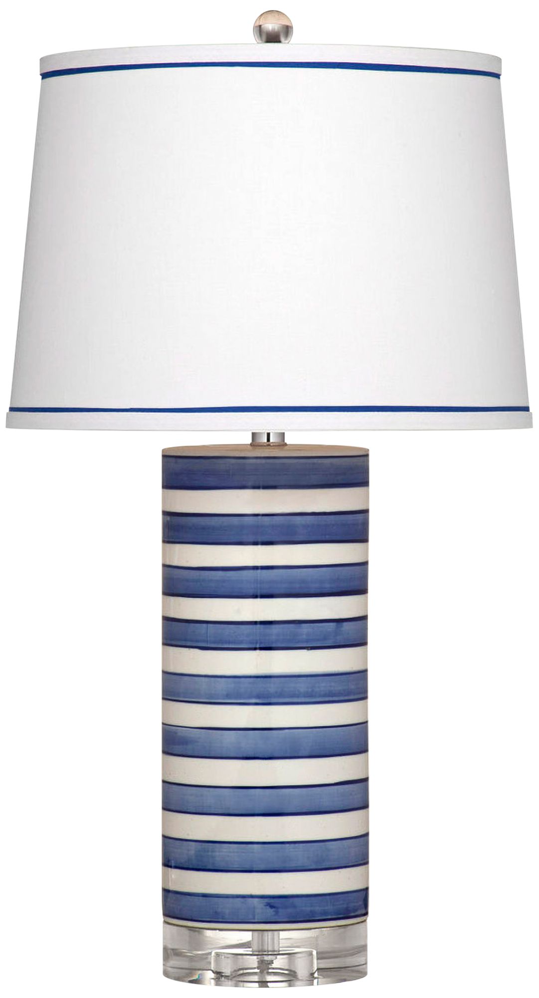 blue and white striped lamp