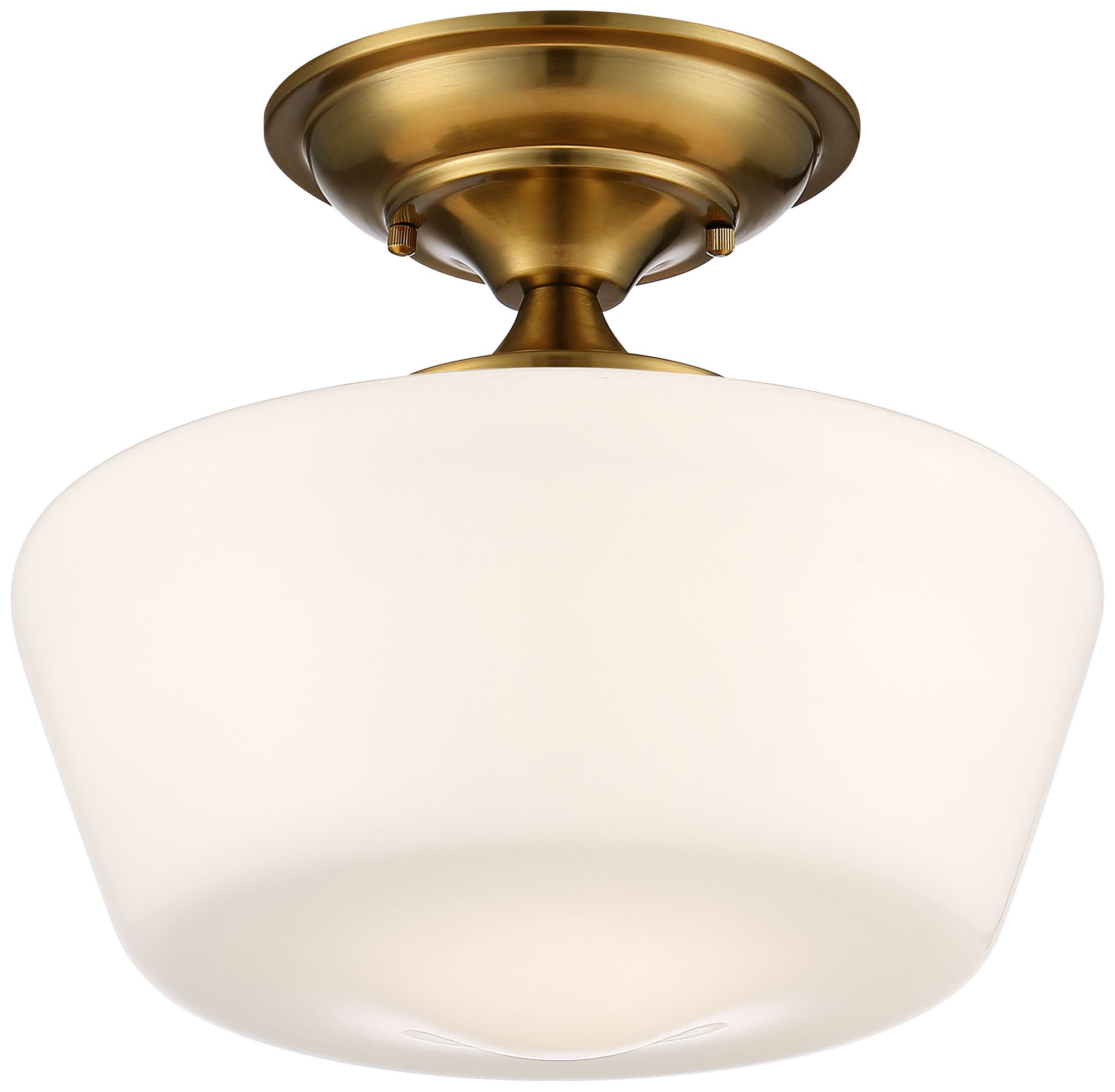 Regecy Hill Lillian 12" Wide Soft Gold Schoolhouse Ceiling Light Image 2