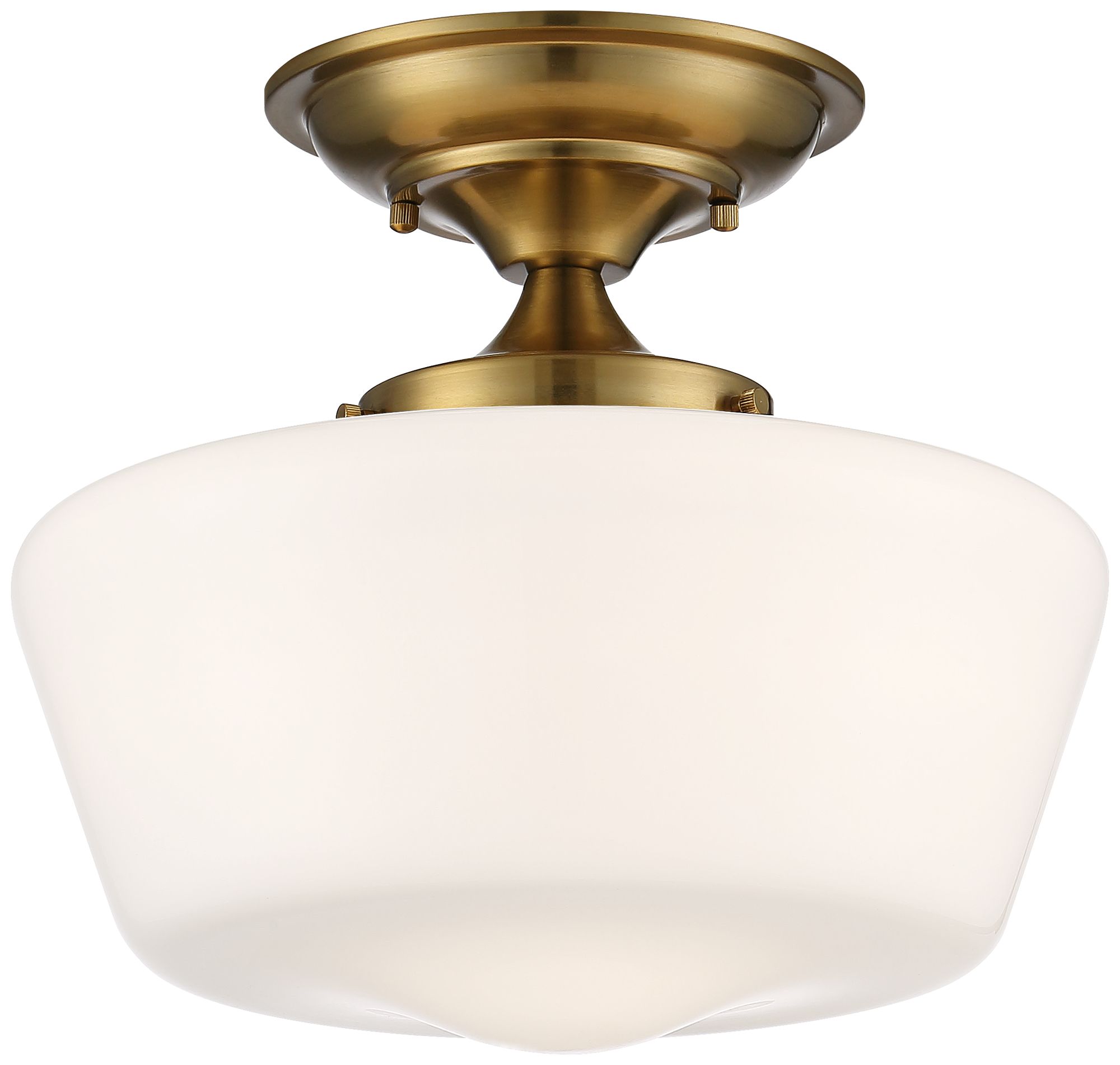 Regecy Hill Lillian 12" Wide Soft Gold Schoolhouse Ceiling Light Image 4