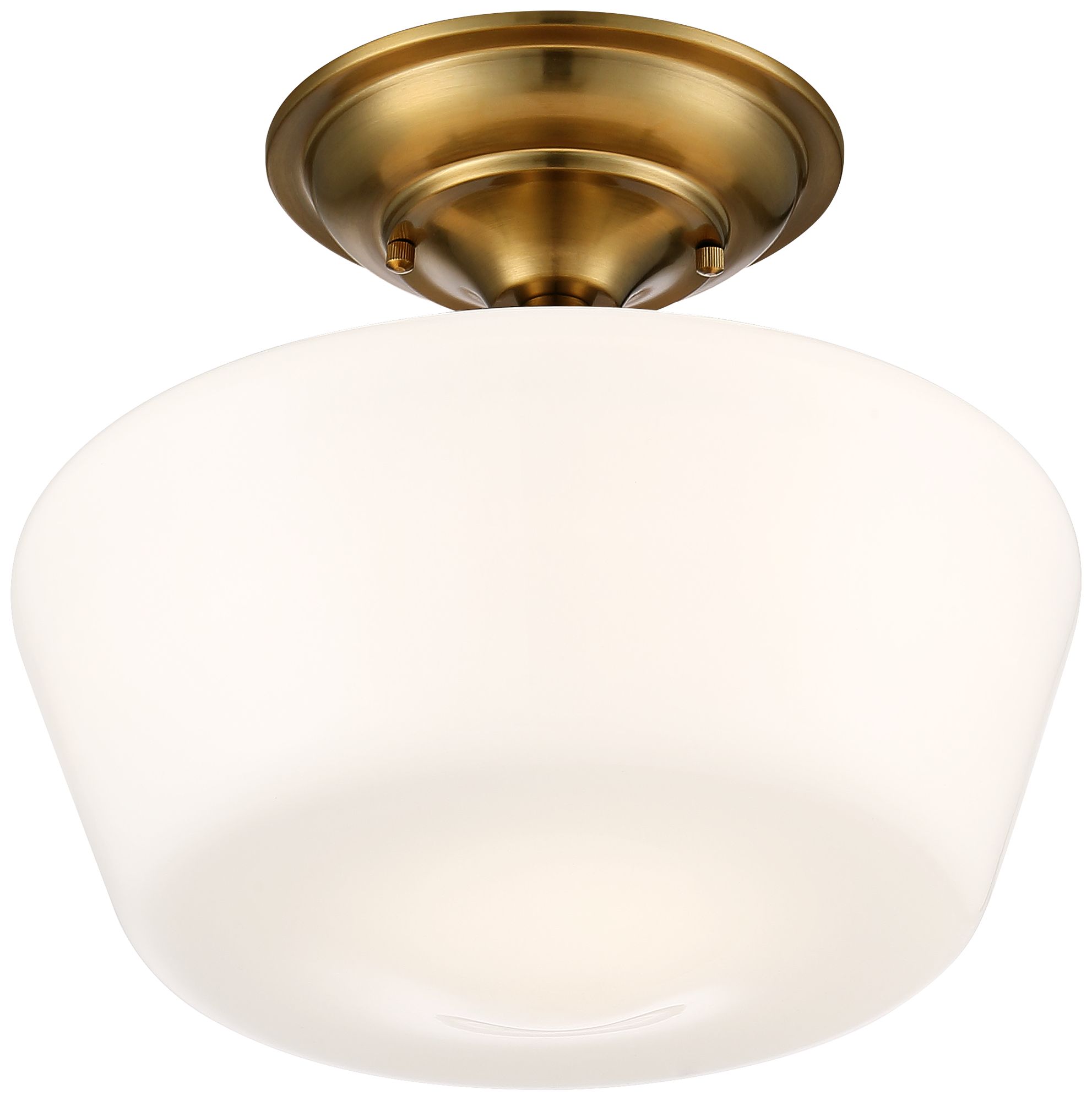 Regecy Hill Lillian 12" Wide Soft Gold Schoolhouse Ceiling Light Image 6