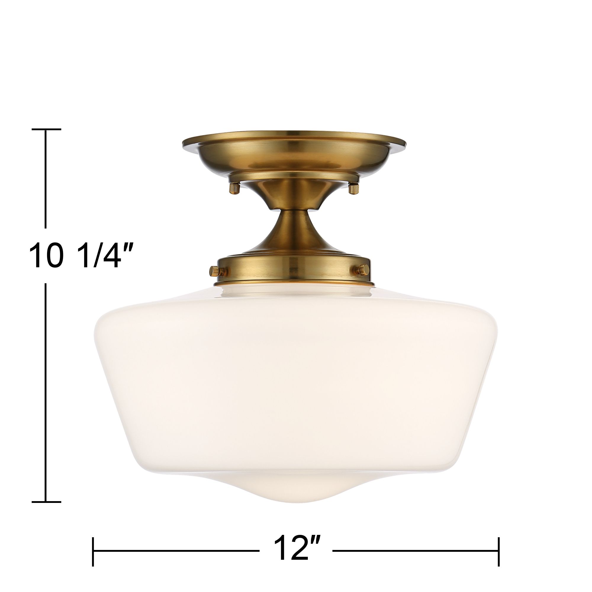 Regecy Hill Lillian 12" Wide Soft Gold Schoolhouse Ceiling Light Image 7