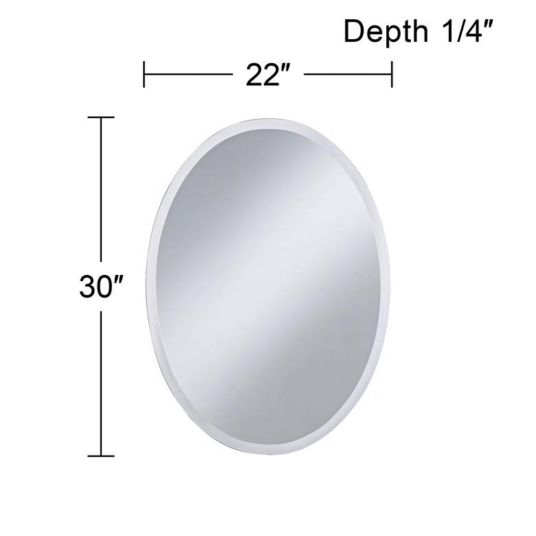 Regency 22&quot; x 30&quot; Oval Beveled Wall Mirror more views