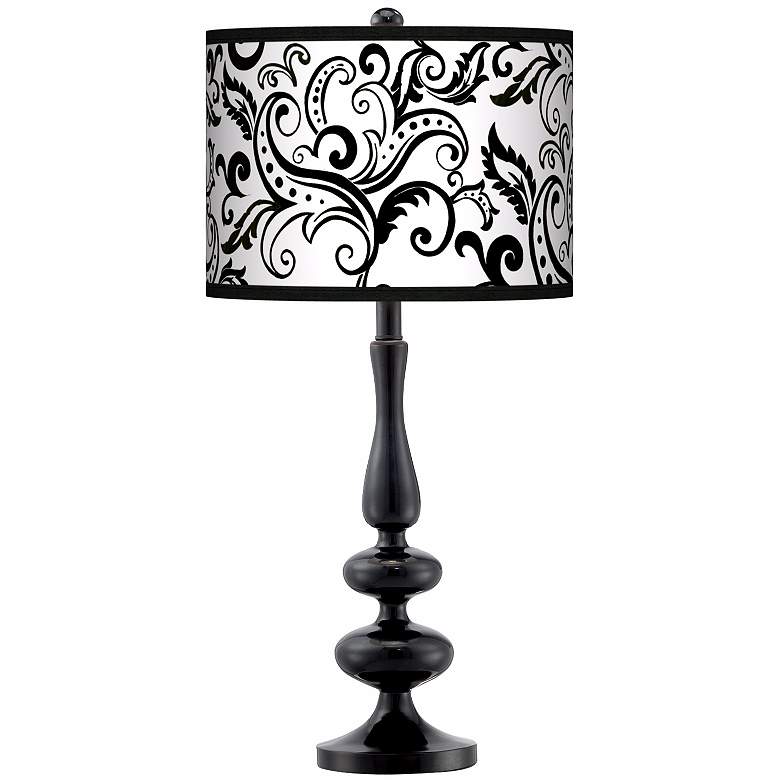 Image 1 Regency Black Giclee Paley Black Table Lamp