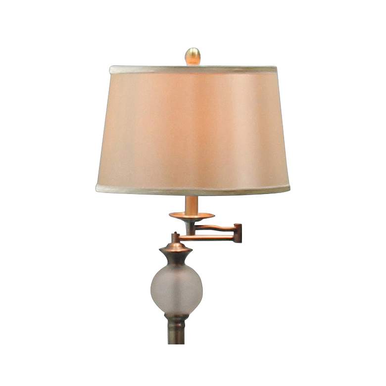 Image 3 Regency Frosted Glass Antique Brass Urn Swing Arm Floor Lamp more views