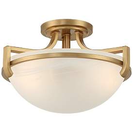 Image2 of Regency Hil Mallot 13" Wide Soft Gold and Glass Ceiling Light