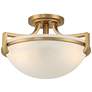 Regency Hil Mallot 13" Wide Soft Gold and Glass Ceiling Light