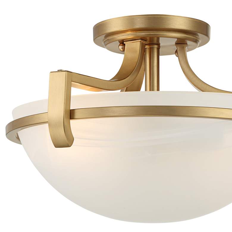 Image 3 Regency Hil Mallot 13" Wide Soft Gold and Glass Ceiling Light more views