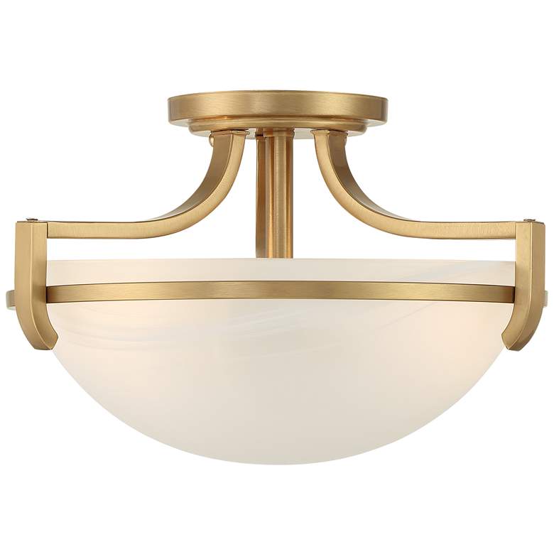 Image 4 Regency Hil Mallot 13" Wide Soft Gold and Glass Ceiling Light more views