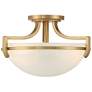Regency Hil Mallot 13" Wide Soft Gold and Glass Ceiling Light