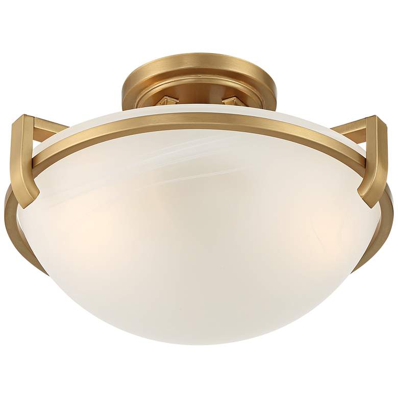 Image 5 Regency Hil Mallot 13" Wide Soft Gold and Glass Ceiling Light more views