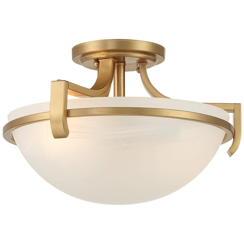 Image 6 Regency Hil Mallot 13" Wide Soft Gold and Glass Ceiling Light more views