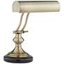 Regency Hill 12" Antique Brass and Marble Banker&#39;s Piano Desk Lamp