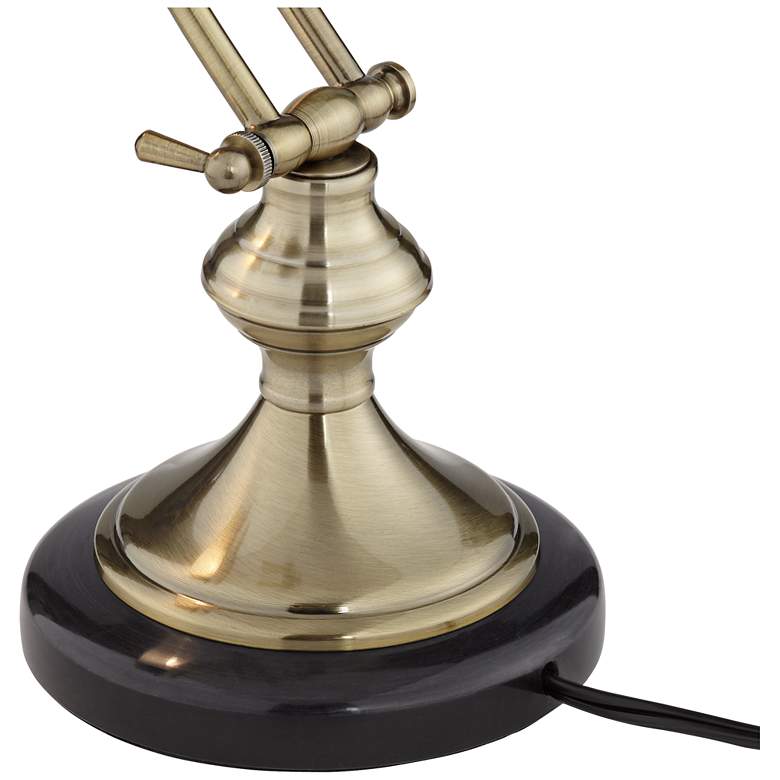 Image 6 Regency Hill 12" Antique Brass and Marble Banker's Piano Desk Lamp more views