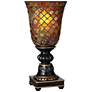 Regency Hill 12" High Mosaic Amber and Brown Glass Uplight Accent Lamp in scene