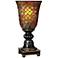 Regency Hill 12" High Mosaic Amber and Brown Glass Uplight Accent Lamp