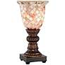 Regency Hill 12" High Mosaic Ivory Glass Uplight Accent Lamp in scene