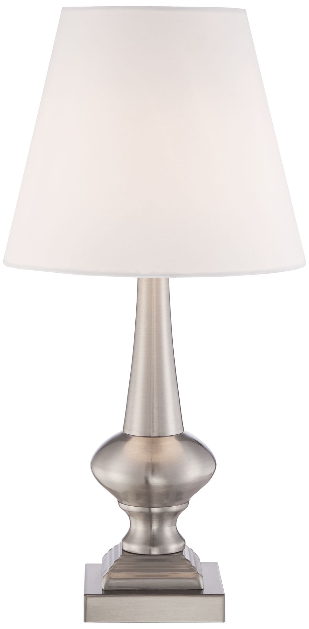 Image 7 Regency Hill 19" High Brushed Nickel Finish Touch On-Off Table Lamp more views