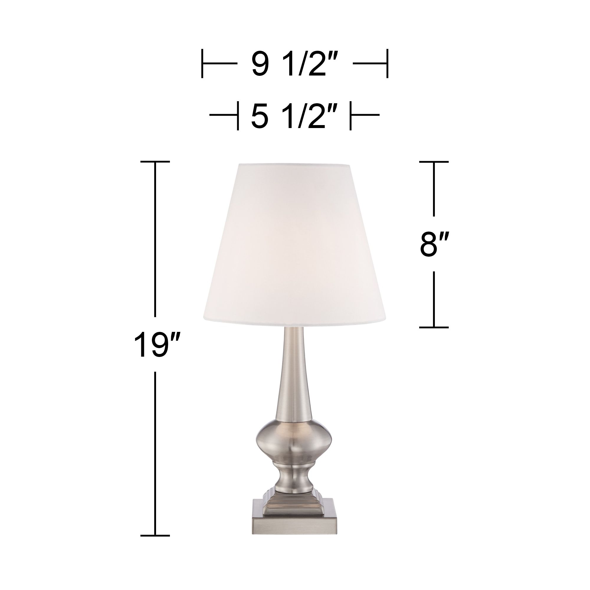 Regency Hill 19" High Brushed Nickel Finish Touch On-Off Table Lamp in scene