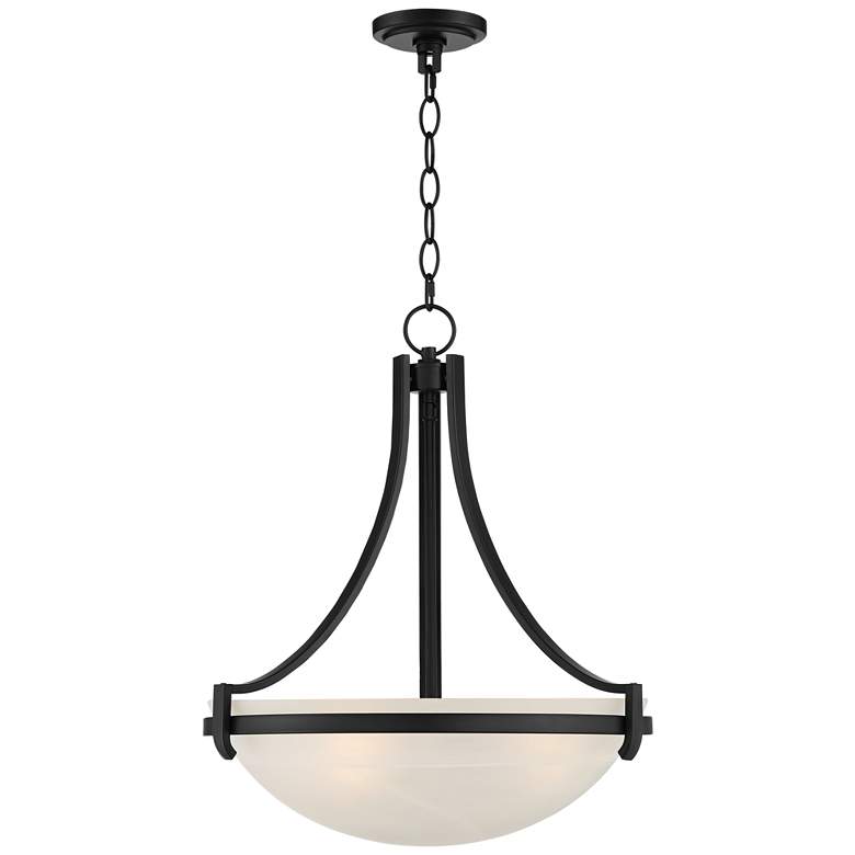 Image 6 Regency Hill 20 inch Wide Black Marbleized Glass Bowl Pendant Light more views