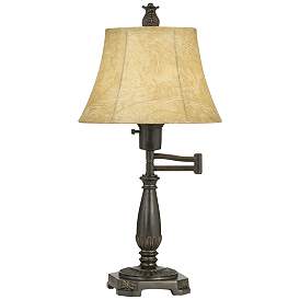 Image2 of Regency Hill 22 1/2" Andrea Bronze Swing Arm Desk Lamp with USB Dimmer